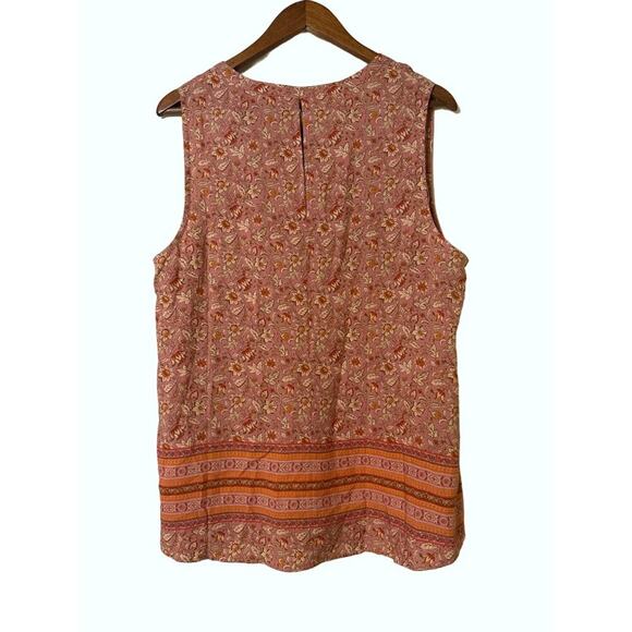 Daniel Rainn Hope Sleeveless Floral Tassel Top Plus Orange Size 2X - Picture 4 of 7
